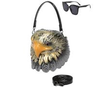 Women Weird Halloween Eagle Purse Handbag, Men Unique Novelty Crossbody, Gothic Cartoon Eagle Shaped Shoulder Bag