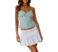Women Y2K Sequin Cami Top Sexy V Neck Open Back Criss Cross Straps Beaded Sequin Halter Top Womens Glitter Sexy Deep V Neck Sequin Beaded Halter Top (Green,S)