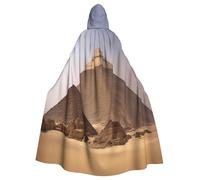 WOmeng Cape unisexe à capuche imprimée pyramides d'Égypte - Couleurs médiévales - Costume d'Halloween - Cosplay