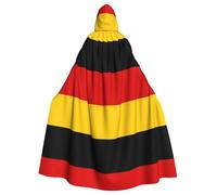 WOmeng Cape unisexe à capuche pleine longueur avec drapeau de l'Allemagne - Couleurs médiévales - Costume d'Halloween