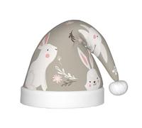 WOmeng Chapeau de Noël avec imprimé floral lapin de Pâques pour Noël, vacances, enfants, Père Noël, Halloween, Nouvel An