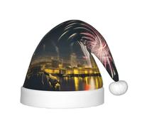 WOmeng Chapeau de Noël imprimé feux d'artifice pour enfants et adultes - Couvre-chef de Noël, Nouvel An