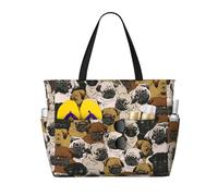 WOmeng Imagen De Carlin Sac de plage pliable Sac fourre-tout pratique Vacances d'été Pique-nique Camping Gym Usage quotidien