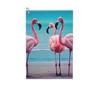 WOmeng Serviette de golf absorbante avec imprimé flamant rose, idéale pour les vacances, les sorties à la plage, les voyages, activités polyvalentes