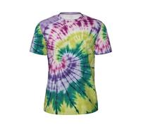 WOmeng T-shirt à manches courtes imprimé Tie Dye Hippies pour hommes à la mode course à pied fitness activités d'été, Noir , 6XL