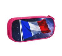 WOmeng Trousse à crayons avec imprimé drapeau français pour l'école, le bureau, les stylos, les crayons, les fournitures scolaires, rose, Taille unique, Ensemble cartable