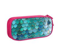 WOmeng Trousse à crayons avec imprimé écailles de sirène pour l'école, le bureau, les stylos, les crayons, les fournitures scolaires, rose, Taille unique, Ensemble cartable