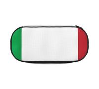 WOmeng Trousse à crayons légère et pratique avec imprimé drapeau de l'Italie, idéale pour l'école, les voyages, le bureau, Noir , Taille unique, Organiseur de sac