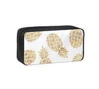 Womeng Trousse à crayons spacieuse pour adultes - Grande capacité - Motif ananas doré - Pour le bureau et la maison