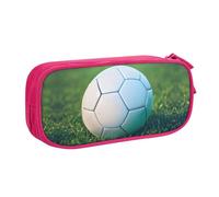 WOmeng Trousse à crayons verte avec imprimé ballon de football sur herbe pour l'école, le bureau, les crayons, les fournitures scolaires, rose, Taille unique, Ensemble cartable