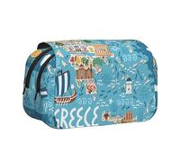 WOmeng Trousse polyvalente avec compartiments pratiques et grande capacité Motif carte de la Grèce