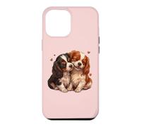 Womens 2 Puppies Two Tricolor Cavalier King Charles Spaniel Coque pour iPhone 12 Pro Max