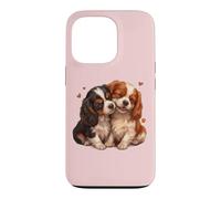 Womens 2 Puppies Two Tricolor Cavalier King Charles Spaniel Coque pour iPhone 13 Pro