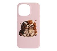 Womens 2 Puppies Two Tricolor Cavalier King Charles Spaniel Coque pour iPhone 14 Pro Max