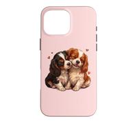 Womens 2 Puppies Two Tricolor Cavalier King Charles Spaniel Coque pour iPhone 16 Pro Max