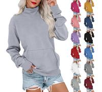 Women's 2026 Mock Neck Sweatshirt Long Sleeve Pullover with Pocket Casual Fall Clothing