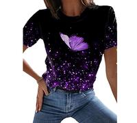 Women's 3D Floral O Neck Comfortable Casual Animal Series Summer Short Sleeves YTR-2 M