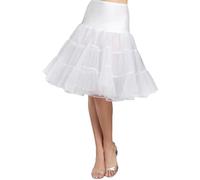 Women's 50s Vintage Rockabilly Petticoat Crinoline Tutu Underskirt 27" Length Net Tulle Petticoat Half Slip (FBA), White, Medium