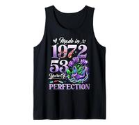 Womens 53rd Birthday Floral Made in 1972 Gifts 53 Years Old Débardeur