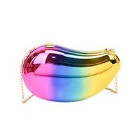 Women's Acrylic Sparkly Clutch Purse Metallic Evening Handbag Mango Shape Chain Shoulder Bag For Party(Multicolored)