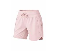 Women's Active 7 Inseam Athletic Long Running High Wasistband Shorts, Fast-Drying Lightweight Shorts with Zipper Pocket (Pink,TTG)