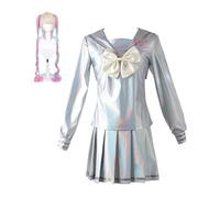 Womens Anime Cosplay Costume for Kangel Dress School Uniform Full Set with Wig Halloween Party
