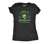 Womens Area 51 University T Shirt Funny Alien Conspiracy School Joke Tee for BlackL