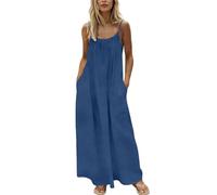 Womens Backless Cami Dresses Ladies Spaghetti Strap Backless Dress House Dress Fashon Girls Summer Sleeveless Long Cami Lounge Dresses Backless for Indoor Summer Wear