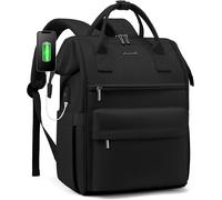 Women's Backpack, 15.6 Inch Laptop Travel Backpack, Anti-Theft Work Bag For Laptop Computer Waterproof Travel Backpack Pakkable For Travel, Leisure, Work, Business, School, College, A-Black,