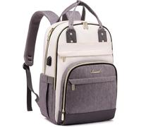 Women's Backpack Large 17 Inch Computer Backpack Leisure Backpack Pc Anti-Theft Backpack Female Backpack College Backpack For Girls Travel School Work Black Beige
