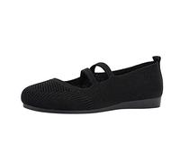 Women's Ballerinas Small Heel - Comfortable Wide Feet Flat Knit Slipper, Soft Loafers and Wedge Shoes, Perfect for Dancing and Everyday Comfort