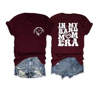 Womens Band Mom T Shirt, Shirt for Mom, Funny Music Lover Casual Crew Neck Short Sleeve Tee Summer Tops