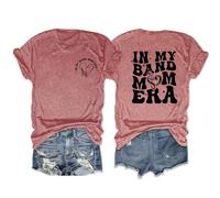 Womens Band Mom T Shirt, Shirt for Mom, Funny Music Lover Casual Crew Neck Short Sleeve Tee Summer Tops