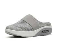 Women's Barefoot Backless Mule Sneakers, Lightweight Breathable Mesh No-Slip Sole with Arch Support, Casual Comfort Beach Sandals & Outdoor Footwear. (Gray,43)