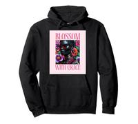 Womens Black Queen Blossom African Melanin Face T-Shirt Sweat à Capuche