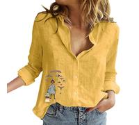 Women's Blouse Button Up Shirts V Neck Long Sleeve Shirt Tops Fall Baggy Tops Casual Shirts Ladies Fashion Elegant T Shirts F-22