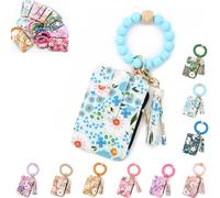 Women's Boho Beaded Wallet, 2025 New Boho Style Beaded & Tassel Decorated Keychain, Credit Card Wristlet Wallet (8)