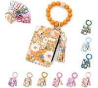 Women's Boho Beaded Wallet, 2025 New Boho Style Beaded & Tassel Decorated Keychain, Credit Card Wristlet Wallet (4)