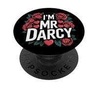 Womens Bookish Valentines Day I'm Mr Darcy is My Valentine PopSockets PopGrip Adhésif