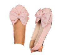 Women's Bowknot Ballet Flats, Mary Jane Shoes Lightweight Comfortable Work Flat Shoe for Women Office (Pink,40)