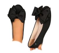 Women's Bowknot Ballet Flats, Mary Jane Shoes Lightweight Comfortable Work Flat Shoe for Women Office (Black,39)