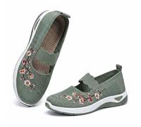 Women's Breathable Wide Orthopedic Knit Slip-on Soft Shoes | Non-Slip Arch Support, Lightweight Mesh, Soft Sole Cushion, Elastic Strap, Comfortable Trainers, Casual Everyday Wear