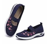 Women's Breathable Wide Orthopedic Knit Slip-on Soft Shoes | Non-Slip Arch Support, Lightweight Mesh, Soft Sole Cushion, Elastic Strap, Comfortable Trainers, Casual Everyday Wear
