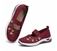 Women's Breathable Wide Orthopedic Knit Slip-on Soft Shoes | Non-Slip Arch Support, Lightweight Mesh, Soft Sole Cushion, Elastic Strap, Comfortable Trainers, Casual Everyday Wear
