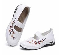 Women's Breathable Wide Orthopedic Knit Slip-on Soft Shoes | Non-Slip Arch Support, Lightweight Mesh, Soft Sole Cushion, Elastic Strap, Comfortable Trainers, Casual Everyday Wear