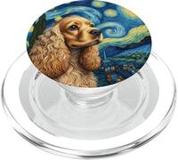 Women's Buff American Cocker Spaniel Starry Night Dog Art PopSockets PopGrip pour MagSafe
