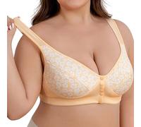 Women's Button Front Bra. Fashion Backless Comfortable Adjustable Straps and Cups. Seamless ., Beige, 5XL(Beige,4XL)