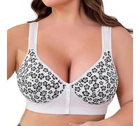 Women's Button Front Bra. Fashion Backless Comfortable Adjustable Straps and Cups. Seamless ., Beige, XXL(White,4XL)