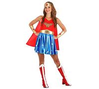 Women's Caped Wonder Woman Fancy Dress Costume Large