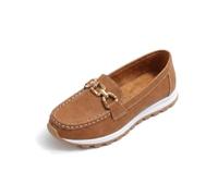 Women's Casual Loafers Comfortable Orthopedic Sneakers for Women Comfortable Round Toe Slip on Business Office Flats Shoe Criss Cross Metallic Chain Embellished Loafers (Brown,37)